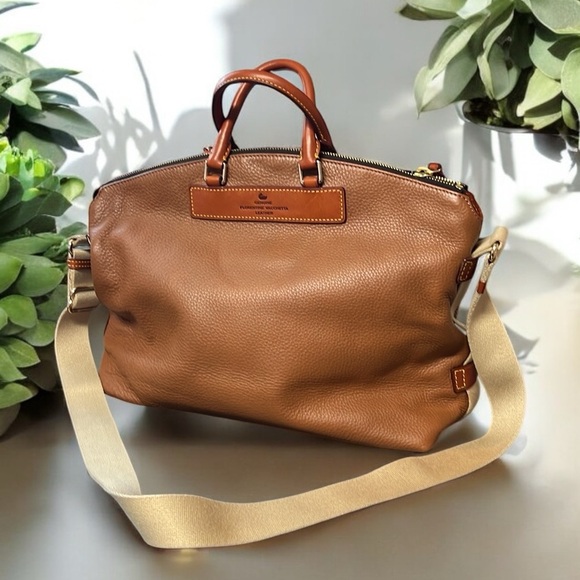 NWOT Dooney & Bourke Juliette weekender travel bag Vachetta Florentine leather - Picture 3 of 17